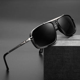 Herren Retro Steampunk Polarisierte Sonnenbrille