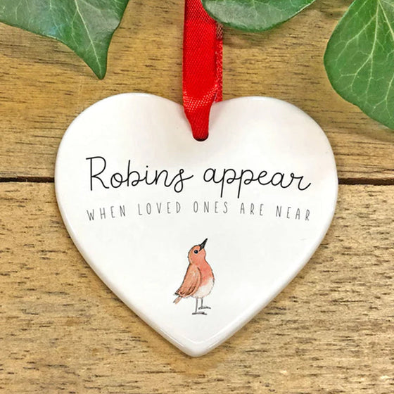 Herz-Hängeornament aus Keramik