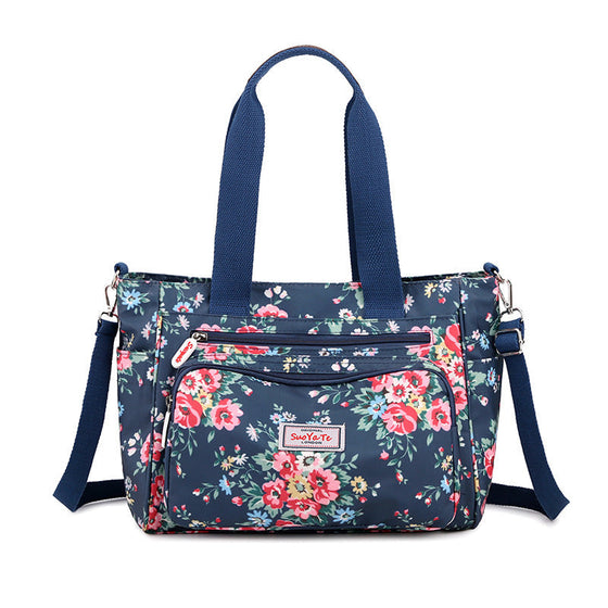 Wasserdichte Tasche mit Blumenmuster und großem Fassungsvermögen