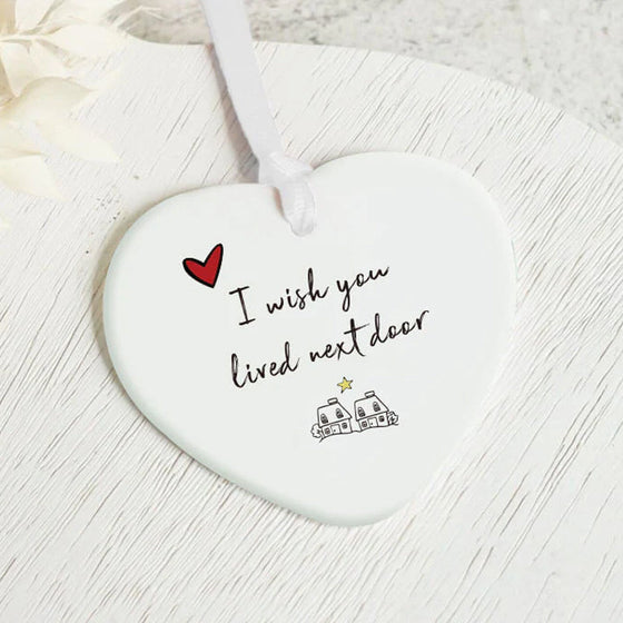 Herz-Hängeornament aus Keramik