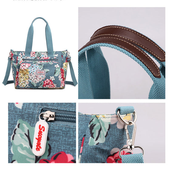 Wasserdichte Tasche mit Blumenmuster und großem Fassungsvermögen