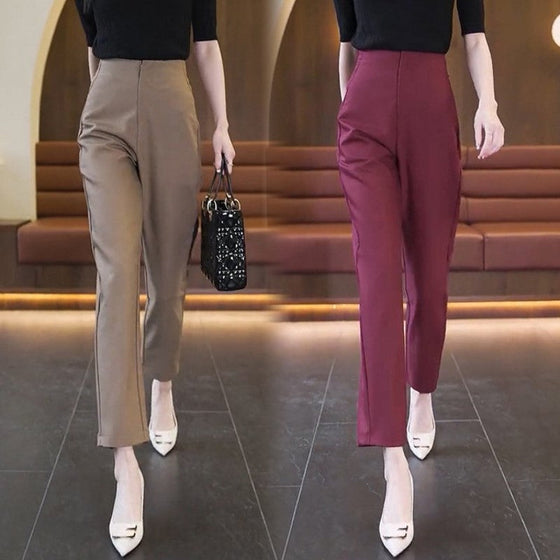 Knöchelhohe Damenhose mit hoher Taille