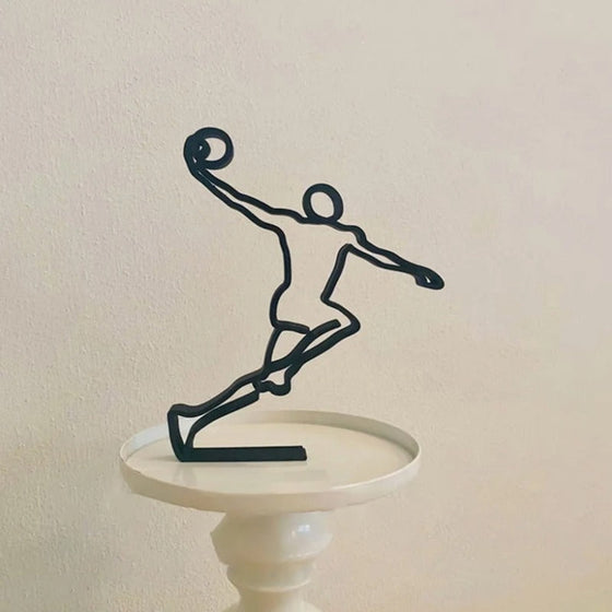 Minimalistische Ornament Athleten Metall Statue