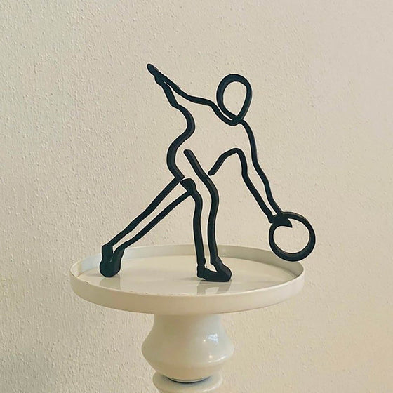 Minimalistische Ornament Athleten Metall Statue