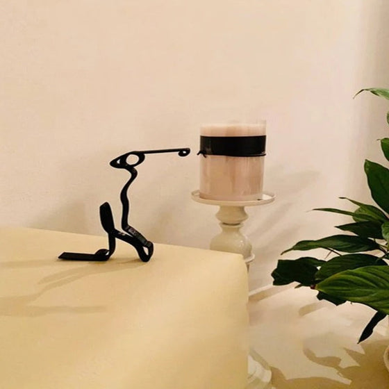 Minimalistische Ornament Athleten Metall Statue