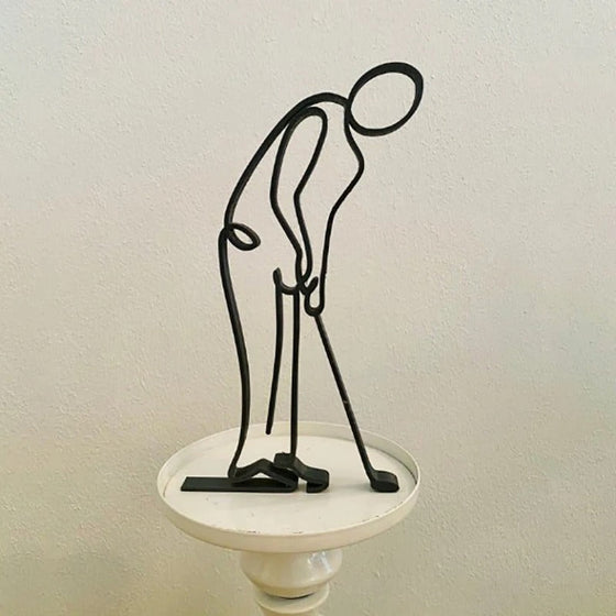 Minimalistische Ornament Athleten Metall Statue