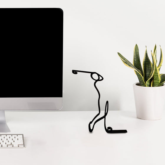 Minimalistische Ornament Athleten Metall Statue