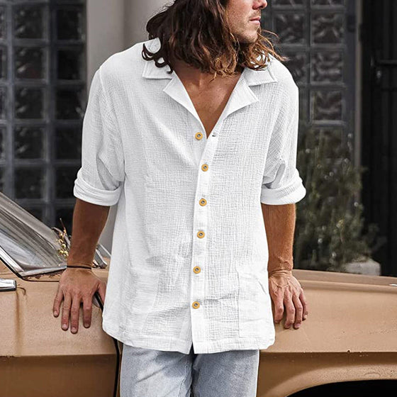 Lockeres, lässiges Langarmhemd für Herren
