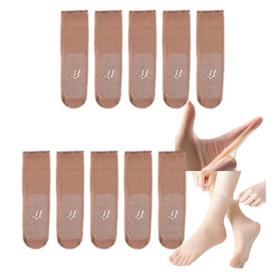 Unsichtbare, rutschfeste Kristallseidensocken für Frühling und Sommer