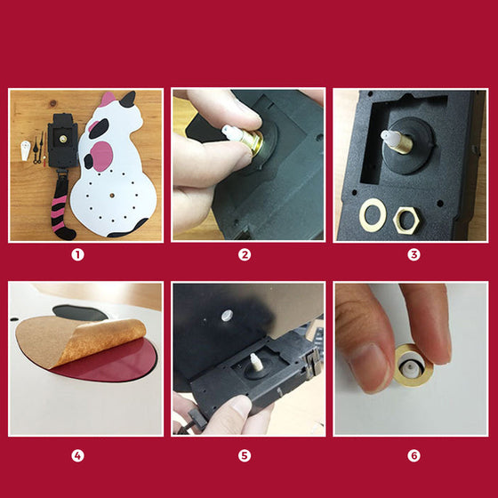 Wanduhr mit wedelndem Schwanz der nordischen Katze