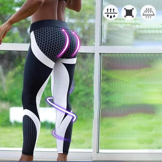 🎁Somerset? Sie sind 53 rabat!🌹Dina yogabyxor med hög midja geometric iskt tryck