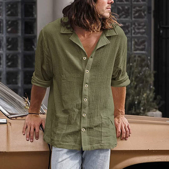 Lockeres, lässiges Langarmhemd für Herren
