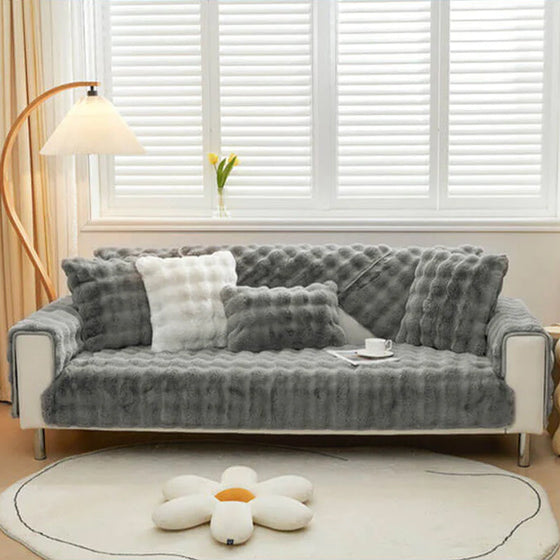 Kuscheliger Plüsch Einfarbig Rutschfester Sofabezug