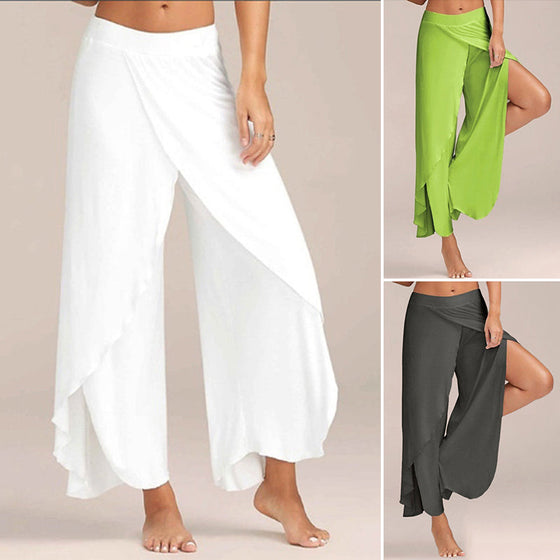 Damen-Culottes Chinohose mit weitem Bein