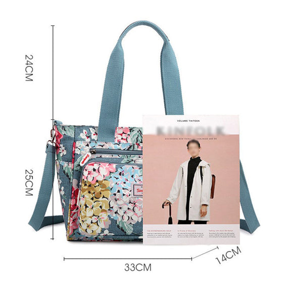 Wasserdichte Tasche mit Blumenmuster und großem Fassungsvermögen