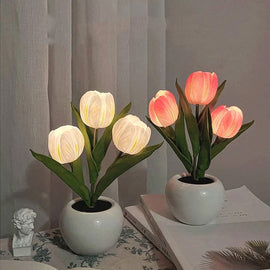 LED-Tulpen-Nachtlicht-Blumen-Tischlampe