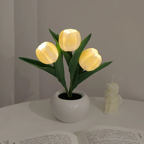 LED-Tulpen-Nachtlicht-Blumen-Tischlampe