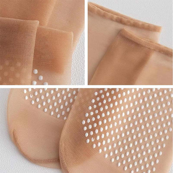 Unsichtbare, rutschfeste Kristallseidensocken für Frühling und Sommer