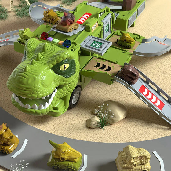 Neues Spielzeugset Dinosaurier-Transforming-Engineering-LKW-Strecke