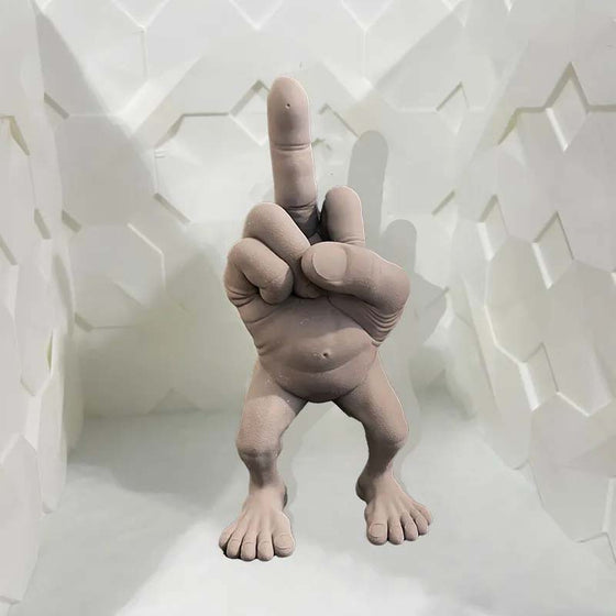 Mittelfinger-Figur mit Beinen