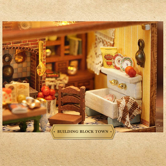 Mini-Kaninchenstadt Holz Puppenhaus-Bausatz mit Möbeln