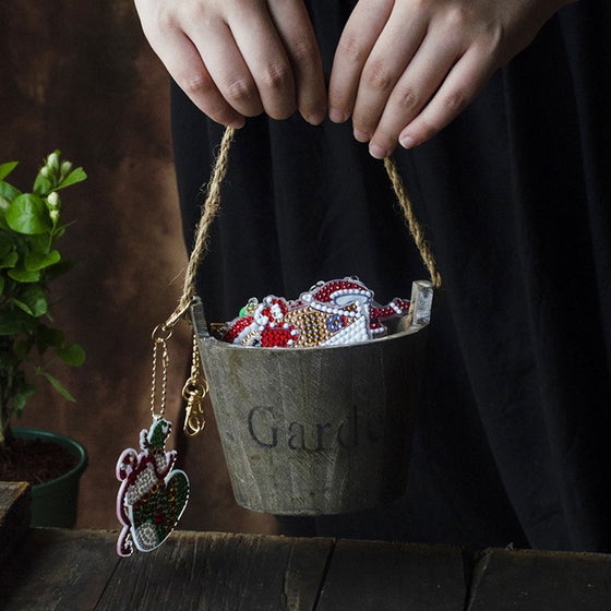 Weihnachten Serie Blind Box DIY Diamant Malerei Schlüsselanhänger Anhänger