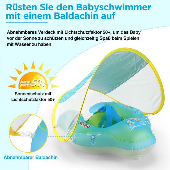 Babyschwimmer mit Baldachin
