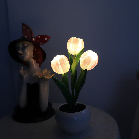 LED-Tulpen-Nachtlicht-Blumen-Tischlampe