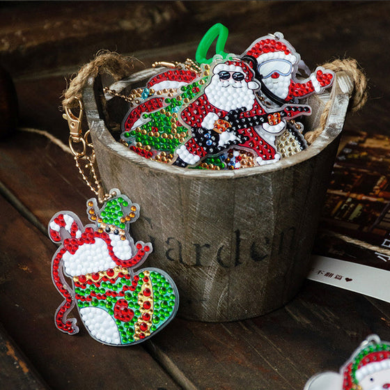Weihnachten Serie Blind Box DIY Diamant Malerei Schlüsselanhänger Anhänger