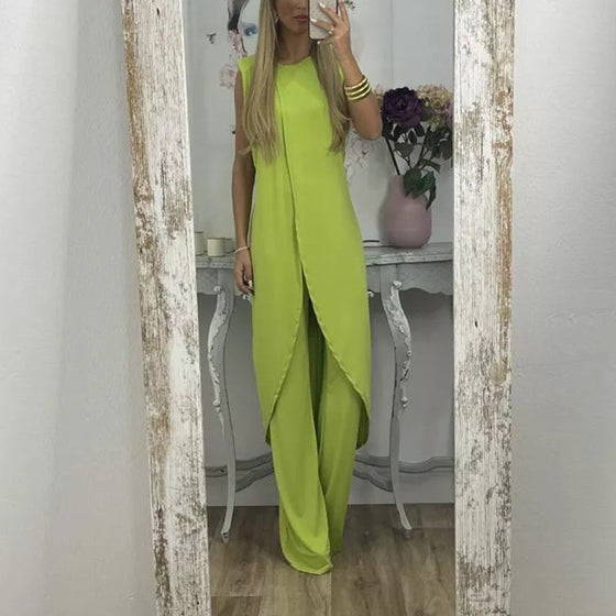 Zweiteiliges ärmelloses Damen-Set mit Rundhalsausschnitt