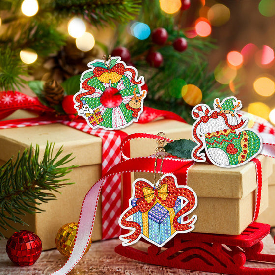 Weihnachten Serie Blind Box DIY Diamant Malerei Schlüsselanhänger Anhänger