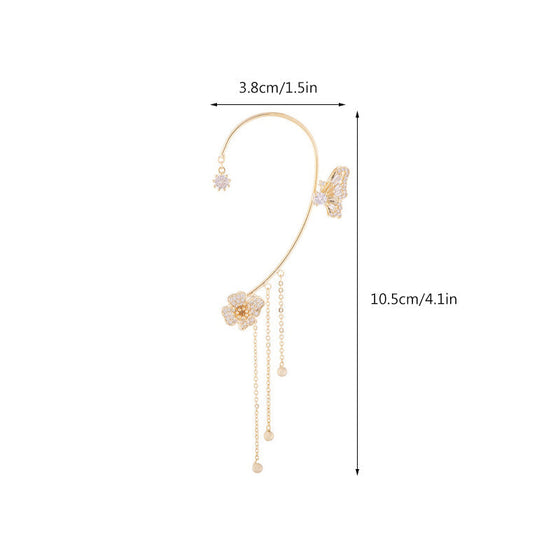 Elegante Schmetterlings-Blumenohrringe mit Quasten