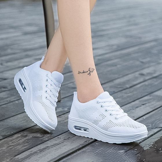 Luftkissen fliegende gewebte Rocker-Schuhe