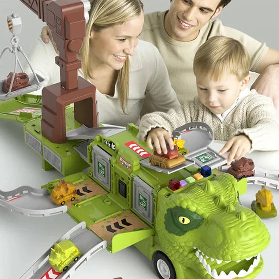 Neues Spielzeugset Dinosaurier-Transforming-Engineering-LKW-Strecke