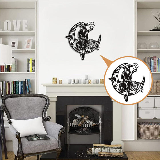 Hexenkraut auf der Mondsichel, Metall-Wandkunst