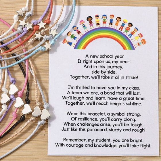 Erster Tag der Schule Armband und Karte Sets Student Geschenk von Lehrer