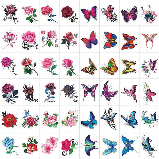 Stilvolle und kreative 3D-Tattoo-Sticker 50STK