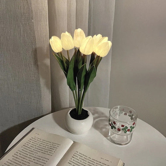 LED-Tulpen-Nachtlicht-Blumen-Tischlampe