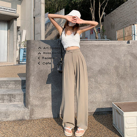 Einfarbige Lässige Sommerhose Mit Weitem Bein