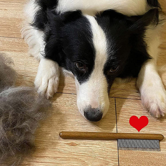 Pet Knot Comb with Wooden Handle