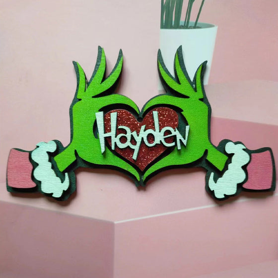 Personalisierter Grinchmas-Ornament, Weihnachtsschmuck