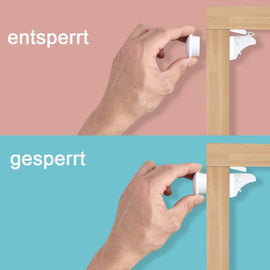 Bequee Magnetische unsichtbare Schrank-und Schubladensicherung, Weiß, 4 Stücke
