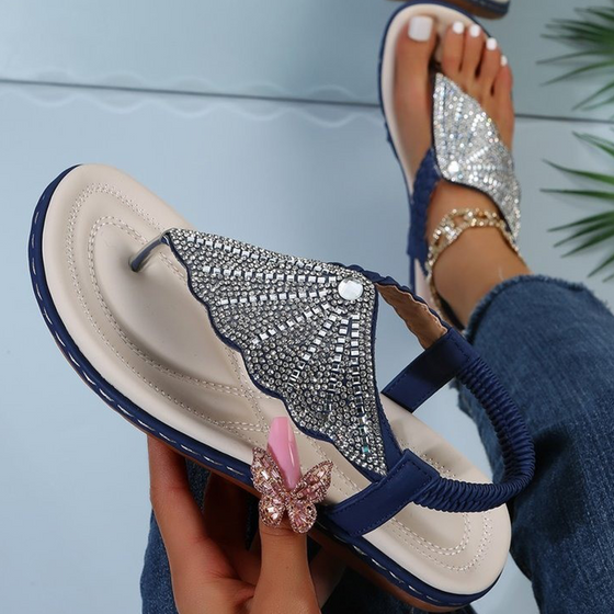Damen-Sandalen, lässige Kristall-Römer-Hausschuhe