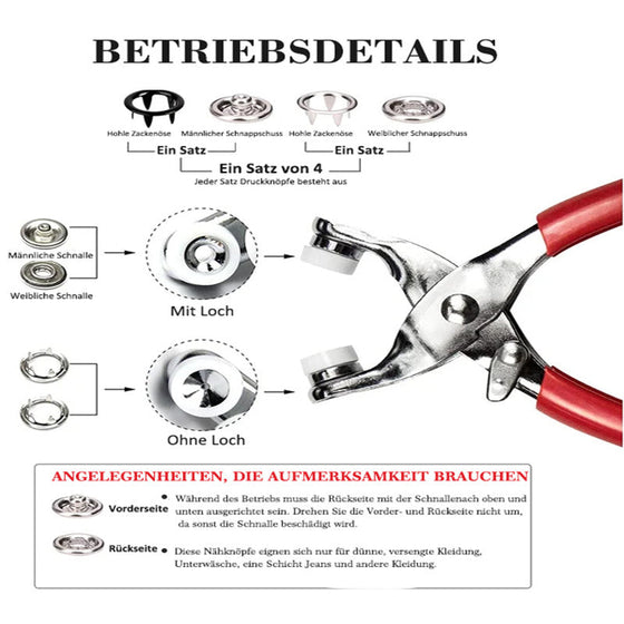 Metall Druckknöpfen Bausatz