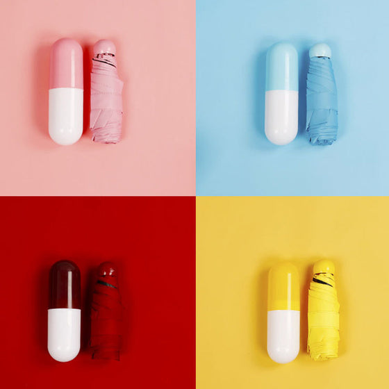 Mini-Satchel-Karten-Kapselform-Regenschirm