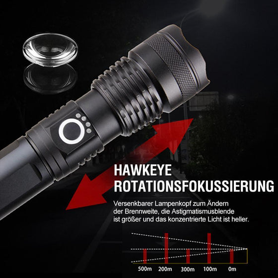Superhelle und wasserdichte Militär-Taschenlampe mit Zoom