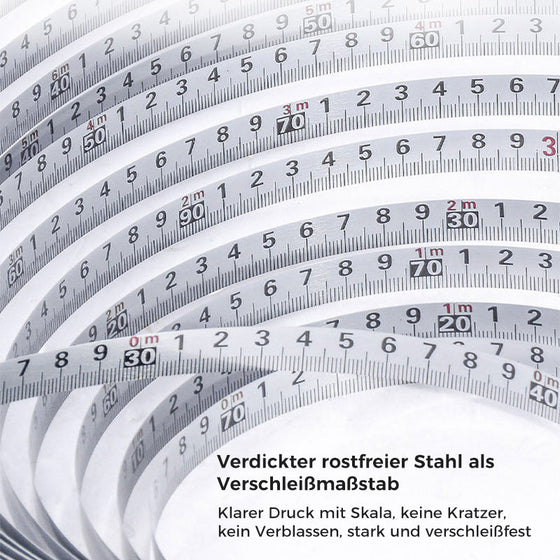 Tragbares Bandmaß aus Edelstahl