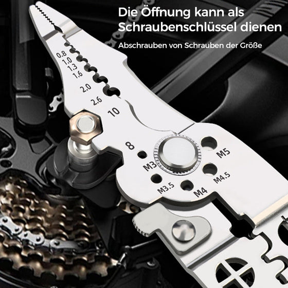 Multifunktionale Drahtabisolierzange