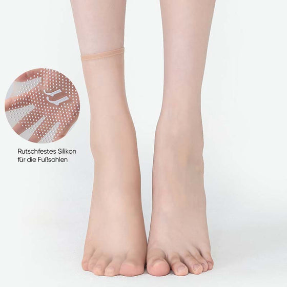 Unsichtbare, rutschfeste Kristallseidensocken für Frühling und Sommer