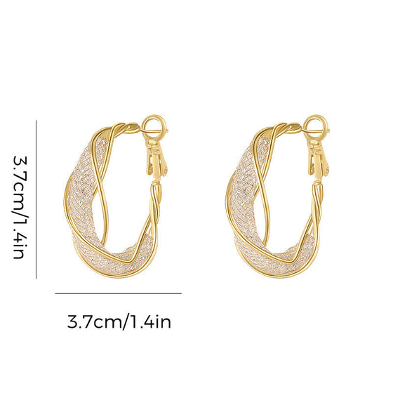 Mesh-Kristallausschnitt-Ohrringe